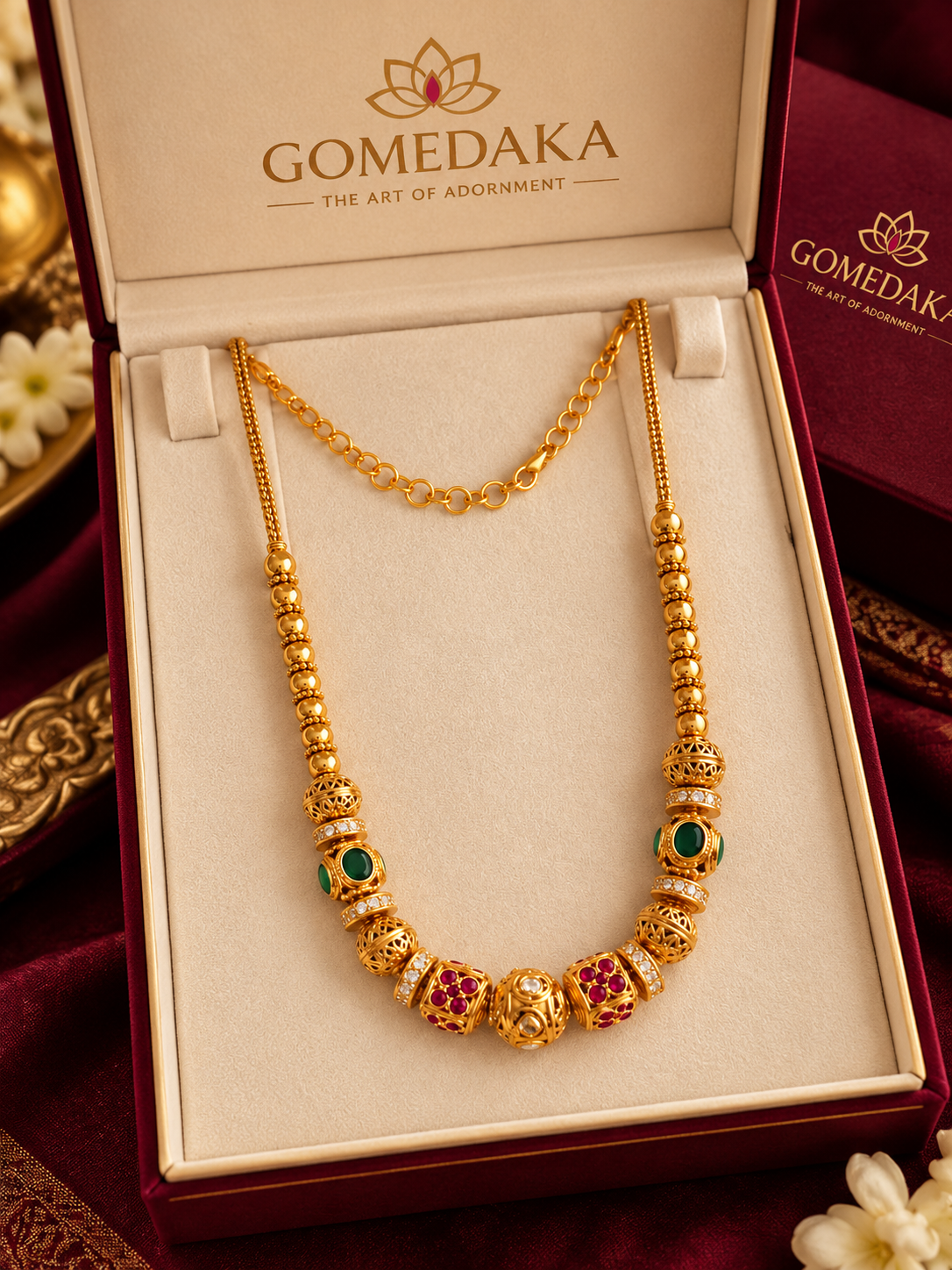 GOMEDAKA Royal Heritage Gold-Plated Jadau Kundan Necklace